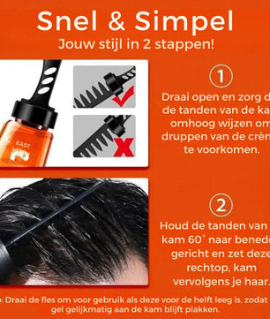 2 in 1 Hair Gel Combi – Kam en Gel in één voor Natuurlijke, Sterke en Sneldrogende Hold Styling!