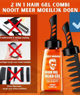 2 in 1 Hair Gel Combi – Kam en Gel in één voor Natuurlijke, Sterke en Sneldrogende Hold Styling!