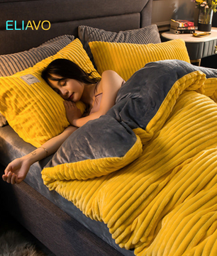 Eliavo Fluwelen Fleece Dekbedovertrek | Aanpasbaar Comfort voor Elk Seizoen, Stijlvol en Zacht