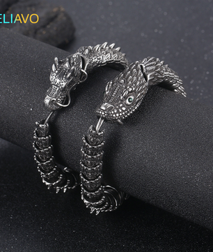 DracoGuard™ Armband | Retro Zilver & Dominantie voor Mannen