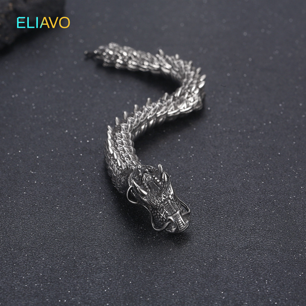 DracoGuard™ Armband | Retro Zilver & Dominantie voor Mannen