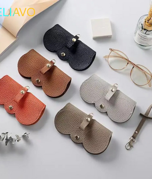 Eliavo Slanke Leren Brillenhoes | Stijlvolle Bescherming voor Leesbrillen en Zonnebrillen