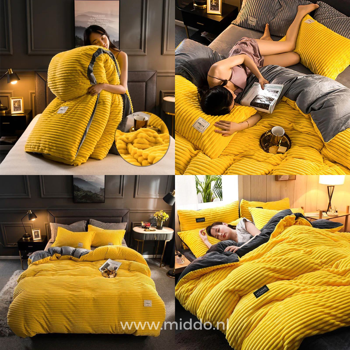 Eliavo Fluwelen Fleece Dekbedovertrek | Aanpasbaar Comfort voor Elk Seizoen, Stijlvol en Zacht