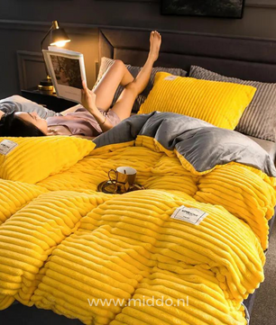 Eliavo Fluwelen Fleece Dekbedovertrek | Aanpasbaar Comfort voor Elk Seizoen, Stijlvol en Zacht