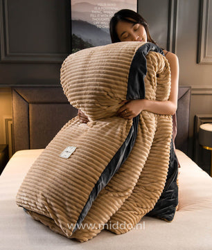 Eliavo Fluwelen Fleece Dekbedovertrek | Aanpasbaar Comfort voor Elk Seizoen, Stijlvol en Zacht