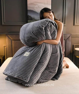 Eliavo Fluwelen Fleece Dekbedovertrek | Aanpasbaar Comfort voor Elk Seizoen, Stijlvol en Zacht