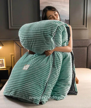 Eliavo Fluwelen Fleece Dekbedovertrek | Aanpasbaar Comfort voor Elk Seizoen, Stijlvol en Zacht