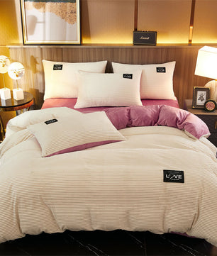 Eliavo Fluwelen Fleece Dekbedovertrek | Aanpasbaar Comfort voor Elk Seizoen, Stijlvol en Zacht