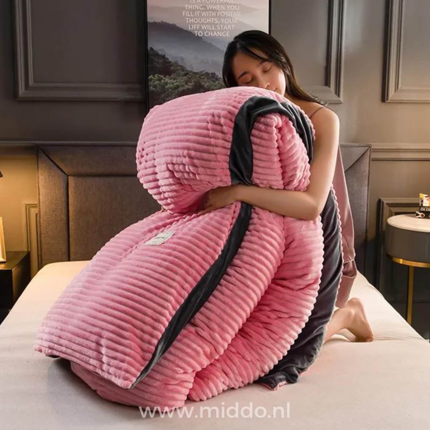 Eliavo Fluwelen Fleece Dekbedovertrek | Aanpasbaar Comfort voor Elk Seizoen, Stijlvol en Zacht