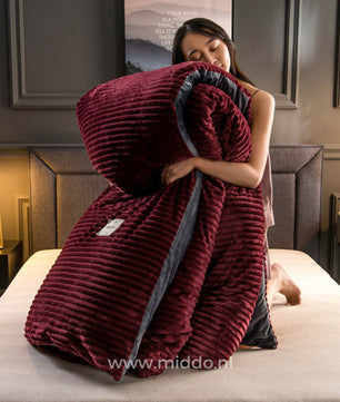 Eliavo Fluwelen Fleece Dekbedovertrek | Aanpasbaar Comfort voor Elk Seizoen, Stijlvol en Zacht