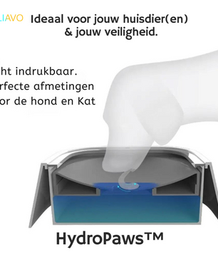 Eliavo HydroPaws™ Anti-Spat Drinkbak voor Honden. Voorkom uitglijders, denk om je veiligheid!