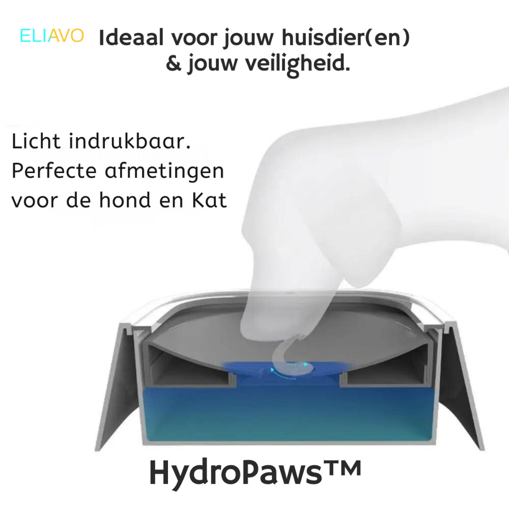 Eliavo HydroPaws™ Anti-Spat Drinkbak voor Honden. Voorkom uitglijders, denk om je veiligheid!