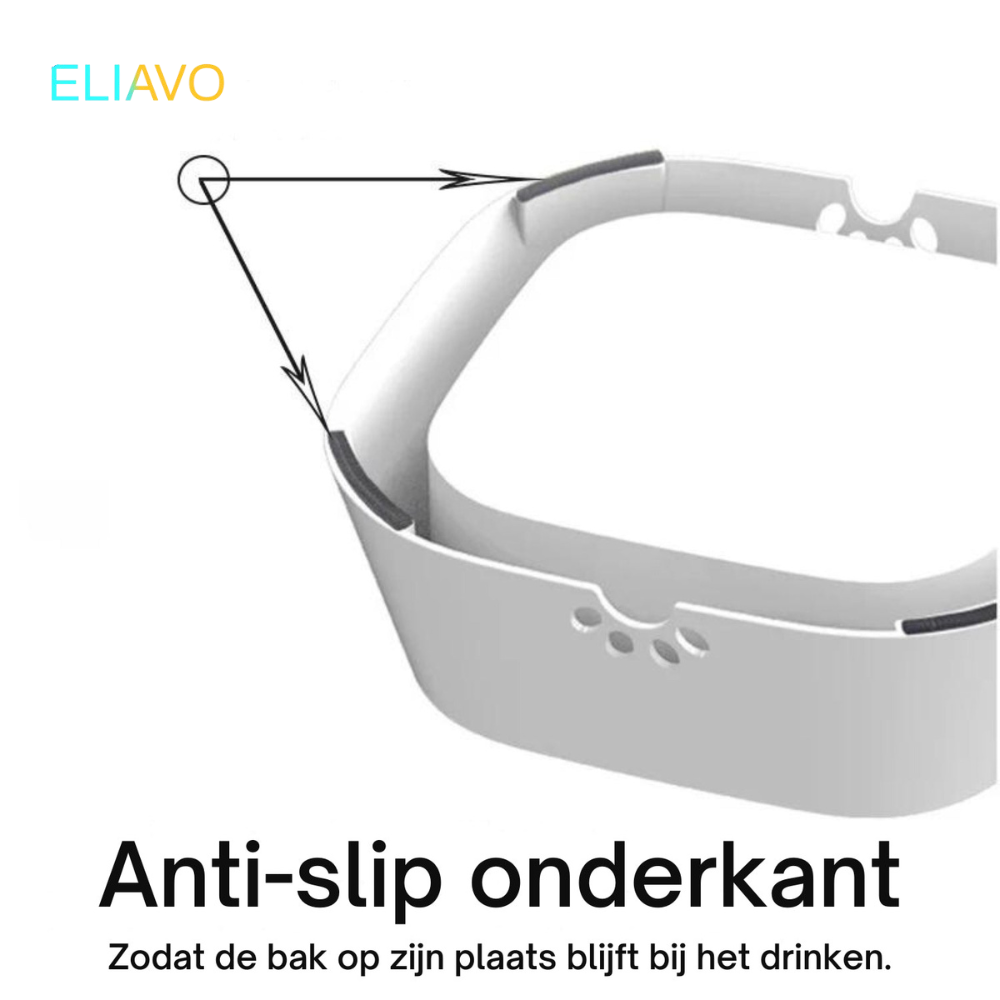 Eliavo HydroPaws™ Anti-Spat Drinkbak voor Honden. Voorkom uitglijders, denk om je veiligheid!