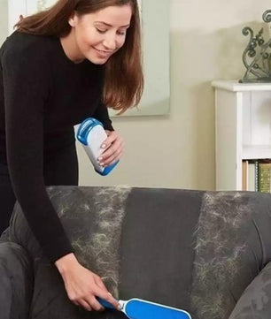 Eliavo HandyBrush™ | Dubbelzijdige Herbruikbare Huisdierhaarverwijderaar met Zelfreinigende Basis