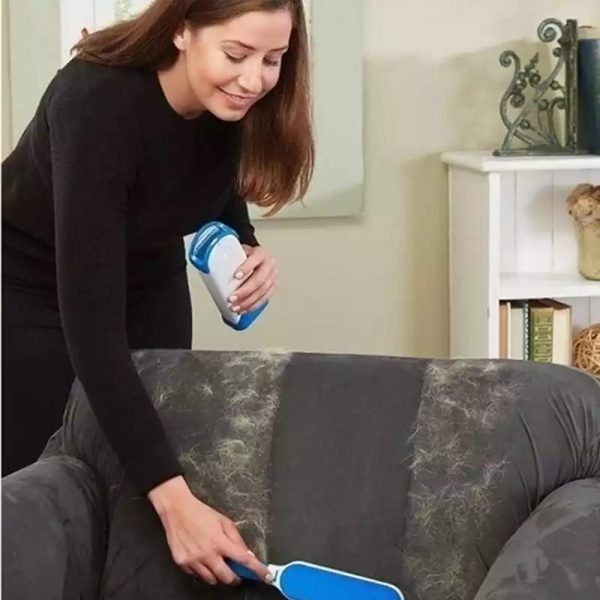 Eliavo HandyBrush™ | Dubbelzijdige Herbruikbare Huisdierhaarverwijderaar met Zelfreinigende Basis