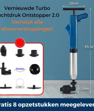 Eliavo Verbeterde Turbo Luchtdruk Ontstopper 2.0™ | Verhelpt Alle Afvoerverstoppingen!