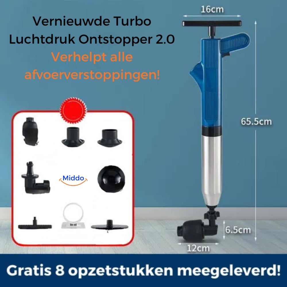 Eliavo Verbeterde Turbo Luchtdruk Ontstopper 2.0™ | Verhelpt Alle Afvoerverstoppingen!