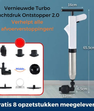 Eliavo Verbeterde Turbo Luchtdruk Ontstopper 2.0™ | Verhelpt Alle Afvoerverstoppingen!