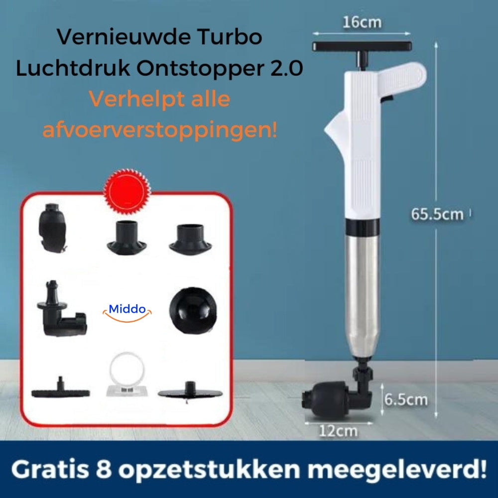 Eliavo Verbeterde Turbo Luchtdruk Ontstopper 2.0™ | Verhelpt Alle Afvoerverstoppingen!