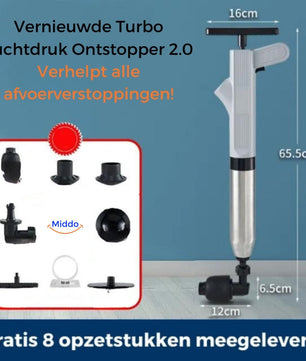 Eliavo Verbeterde Turbo Luchtdruk Ontstopper 2.0™ | Verhelpt Alle Afvoerverstoppingen!
