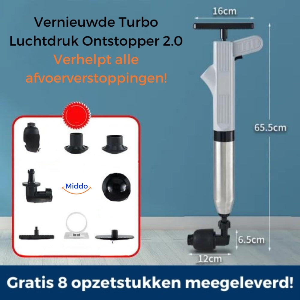 Eliavo Verbeterde Turbo Luchtdruk Ontstopper 2.0™ | Verhelpt Alle Afvoerverstoppingen!