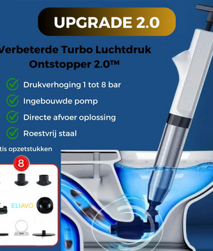 Eliavo Verbeterde Turbo Luchtdruk Ontstopper 2.0™ | Verhelpt Alle Afvoerverstoppingen!