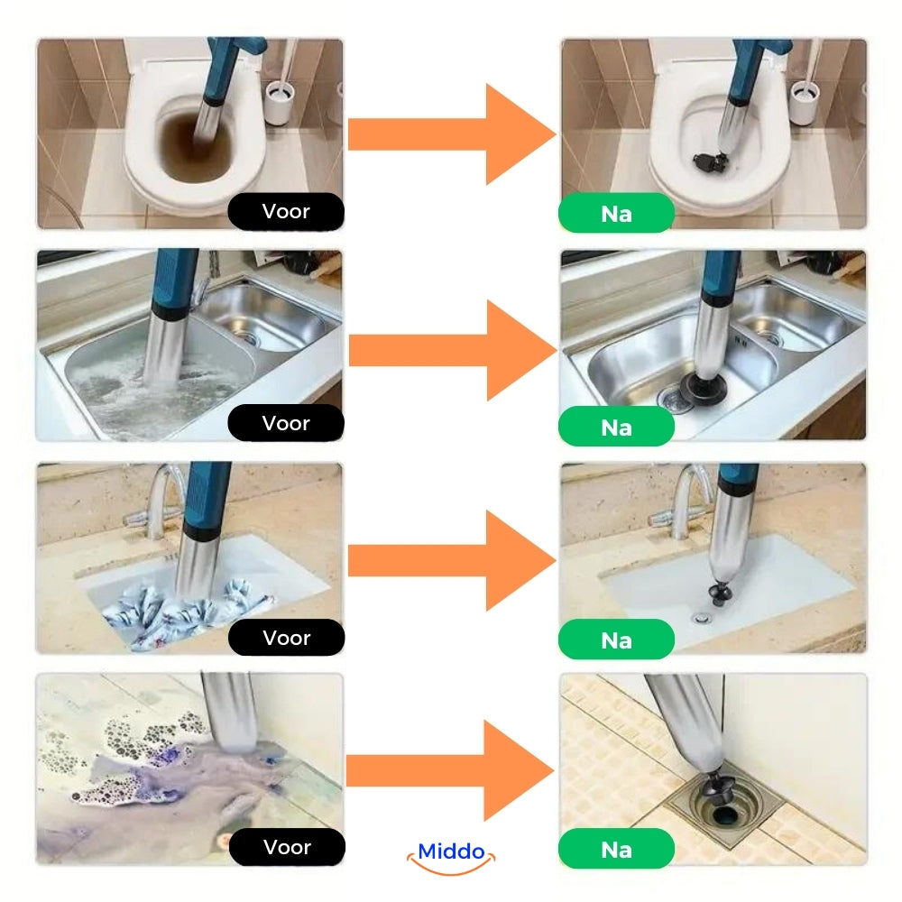 Eliavo Verbeterde Turbo Luchtdruk Ontstopper 2.0™ | Verhelpt Alle Afvoerverstoppingen!