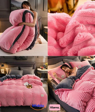 Eliavo Fluwelen Fleece Dekbedovertrek | Aanpasbaar Comfort voor Elk Seizoen, Stijlvol en Zacht