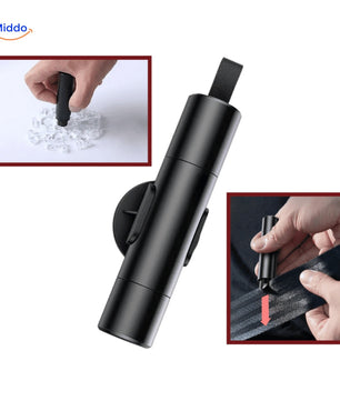 Eliavo Safekey™ | 2-in-1 Noodhulpmiddel | Glasbreker & Riemsnijder - 1+1 GRATIS